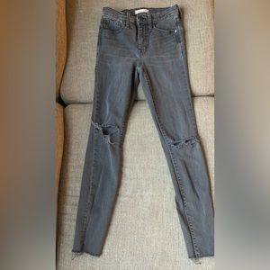 Madewell black ripped skinny jeans